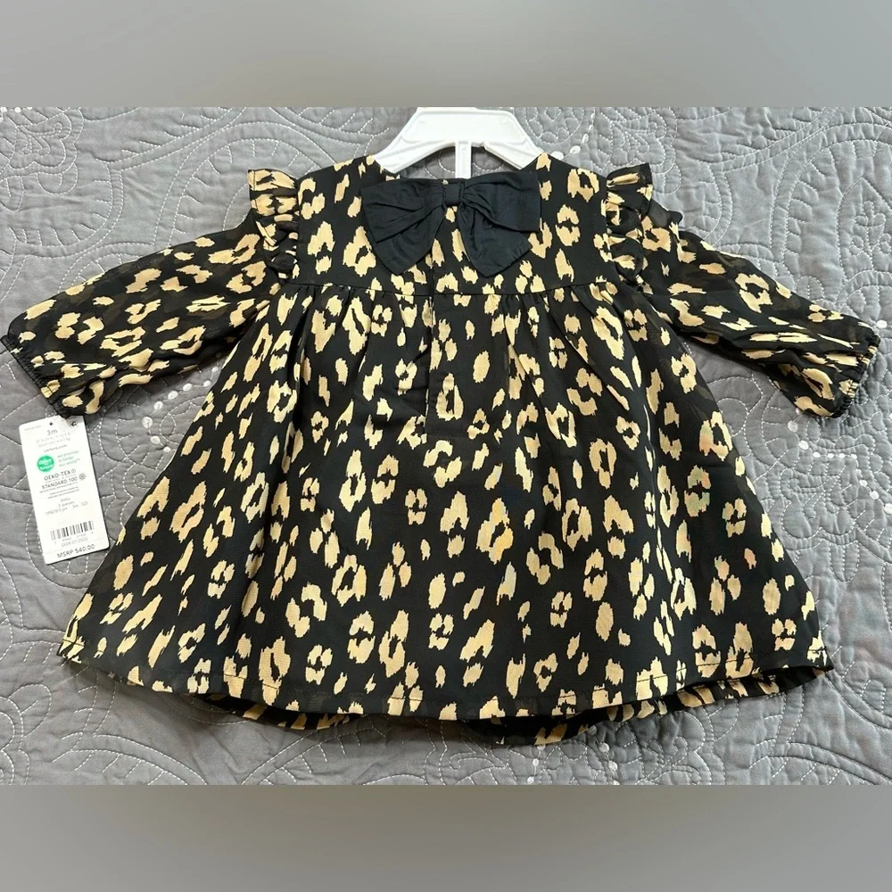 Carters Baby Girl Leopard Print 2 Piece Dress Set NWT Size 3 Months